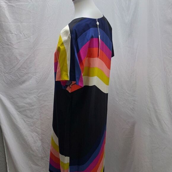 NWT Trina Turk Honolulu Dress Black rainbow Sz XS caftan - Picture 5 of 11